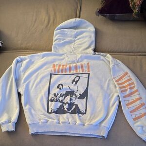 NIRVANA Light Blue Hoodie-American Eagle